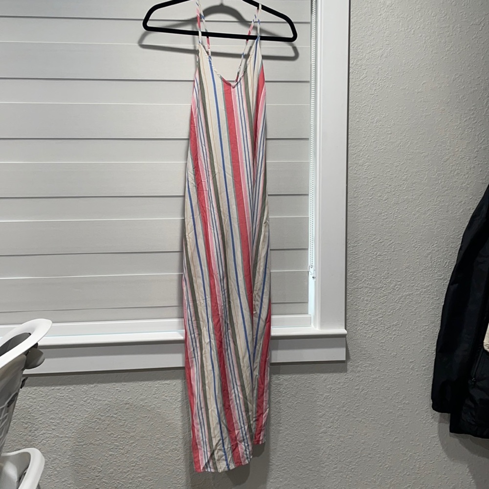 Multicolored striped maxi dress